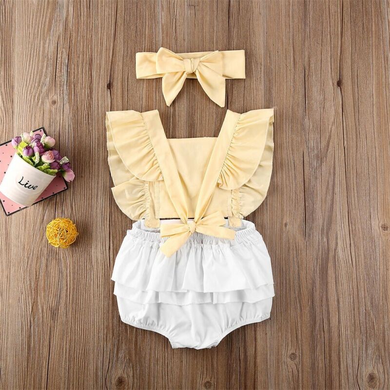 Yellow Lace Romper - nixonscloset